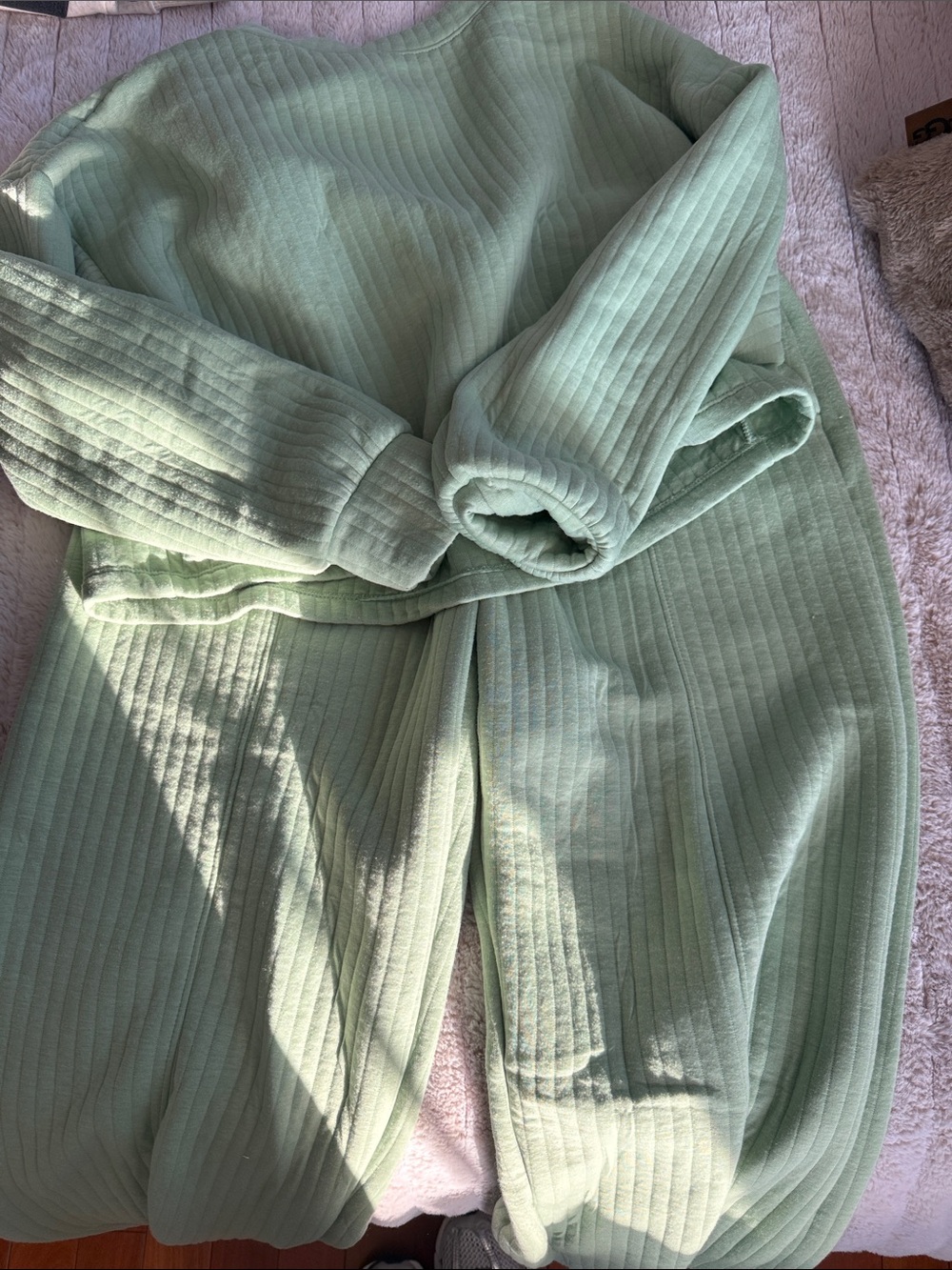 Women Old Navy Size M Ribbed Lounge Bottoms in Sage Green